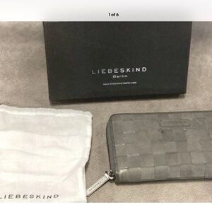Liebeskind Berlin Gray Weaved Leather Wallet